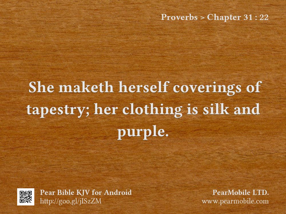 Proverbs, Chapter 31:22